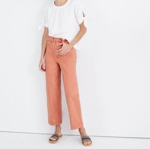 Madewell slim Emmett wide leg crop in sweet dahlia